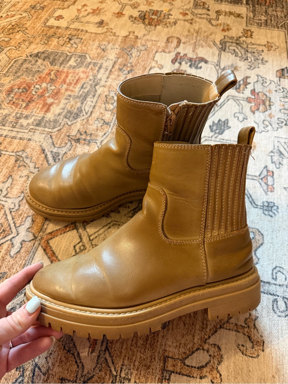 Time and Tru Chunky Chelsea Ankle Boots - Camel